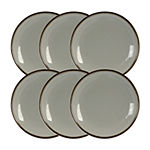 Elama Tahitian Sand 6-pc. Dishwasher Safe Stoneware Salad Plate