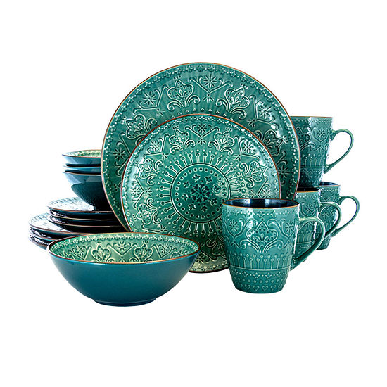 Elama Mozaic 16-pc. Stoneware Dinnerware Set