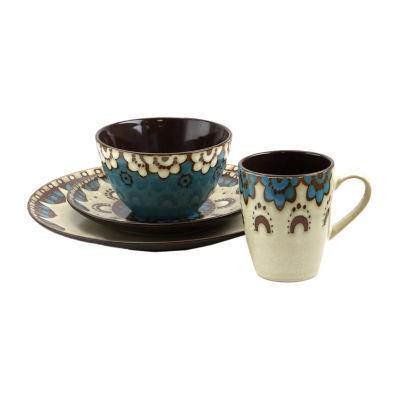 Elama Clay Heart 16-pc. Stoneware Dinnerware Set