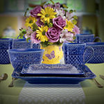 Elama Indigo Lotus 16-pc. Stoneware Dinnerware Set