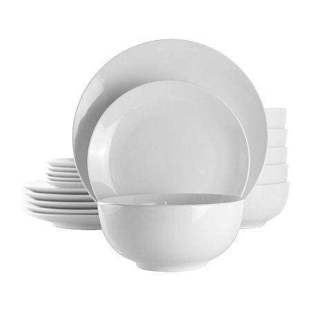 Elama Luna 18-pc. Porcelain Dinnerware Set, One Size, White