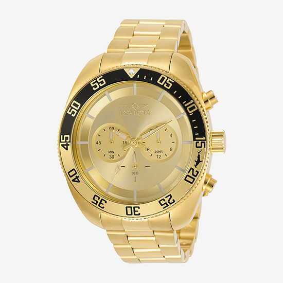 Invicta Pro Diver Mens Multi-Function Gold Tone Stainless Steel Bracelet Watch 30803