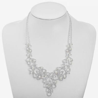 Monet Jewelry Timeless Silver Tone Womens 19 Inch Statement Necklace