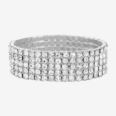 Jewelry Silver Tone Stretch Bracelet, Color Silvertone JCPenney