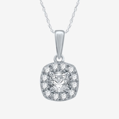 Yes, Please! Womens Lab Created White Sapphire Sterling Silver Cushion