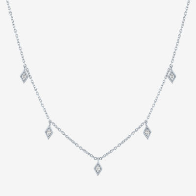 Diamond Addiction Marquis Drop Womens 1/10 CT. T.W. Mined White Diamond Sterling Silver Pendant Necklace