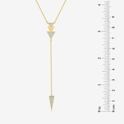 Diamond Addiction Lariat Style Womens 1/10 CT. T.W. Genuine White Diamond Triangle Y Necklace