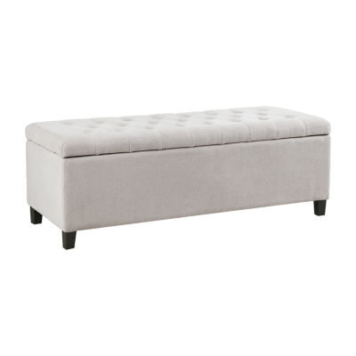 Madison Park Sasha Tufted Top Storage Bench, Color Natural JCPenney