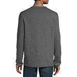 St. John's Bay Waffle Dexterity Mens Henley Neck Long Sleeve Easy-on + Easy-off Adaptive Regular Fit Thermal Top