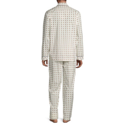 Stafford Mens Tall Long Sleeve 2-pc. Pant Pajama Set