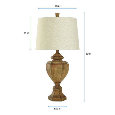 Collective Design By Stylecraft Wood Tone Table Lamp