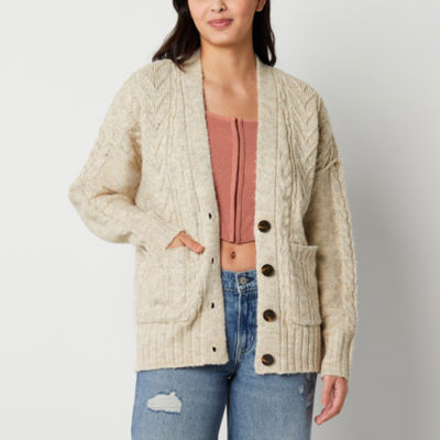 Arizona Juniors Womens V Neck Long Sleeve Button Cardigan - JCPenney