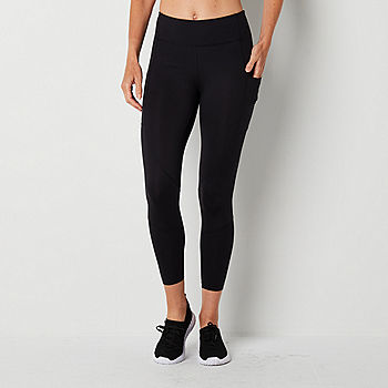 Sports Illustrated Womens Mid Rise 7/8 Ankle Leggings, Color: Black -  JCPenney