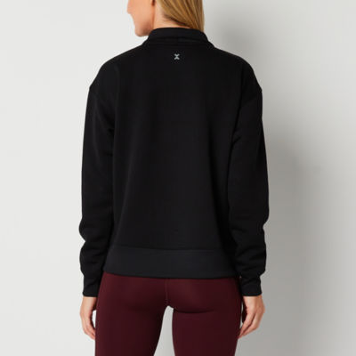 Xersion Womens Mock Neck Long Sleeve Quarter-Zip Pullover