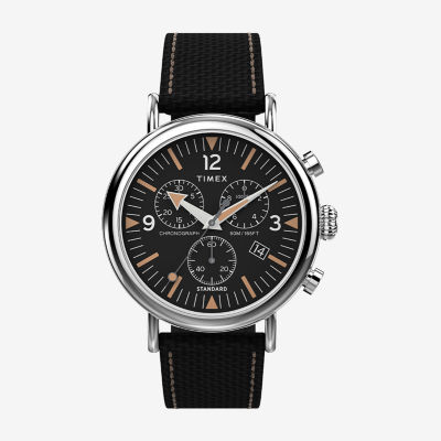 Timex Standard Chrono Mens Chronograph Black Strap Watch Tw2v43700vq