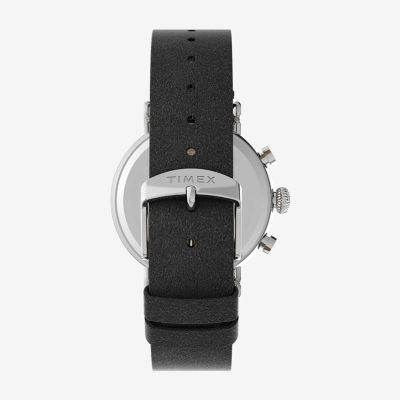Timex Standard Chrono Mens Chronograph Black Leather Strap Watch Tw2v71100vq