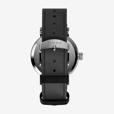 Timex Standard Peanuts Mens Black Leather Strap Watch Tw2v61100vq