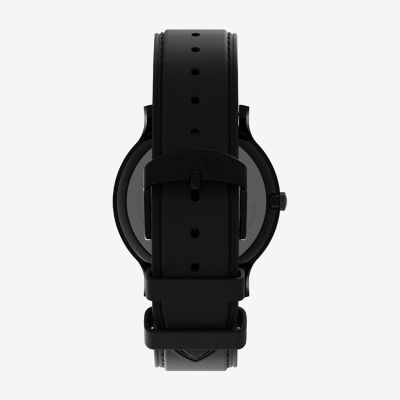 Timex Galler Mens Black Leather Strap Watch Tw2v43600vq
