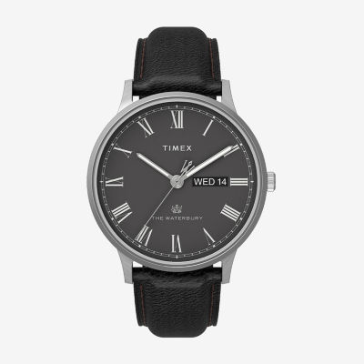 Timex Waterbury Classic Mens Black Leather Strap Watch Tw2u88600vq