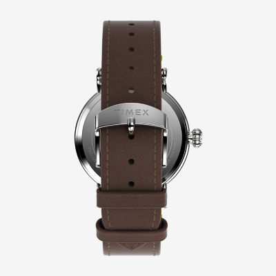 Timex Standard Mens Brown Leather Strap Watch Tw2v60100vq