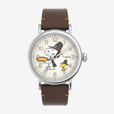 Timex Standard Mens Brown Leather Strap Watch Tw2v60100vq