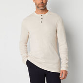 St. John's Bay Waffle Mens Henley Neck Long Sleeve Classic Fit Thermal Top  - JCPenney