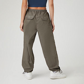 Forever 21 Loose Utility Womens Mid Rise Wide Leg Cargo Pant-Juniors
