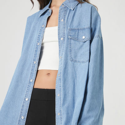 Denim shirt for on sale womens forever 21