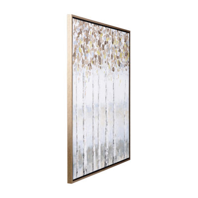 Stylecraft Textured Hand Painted Birch Tree Canvas Art