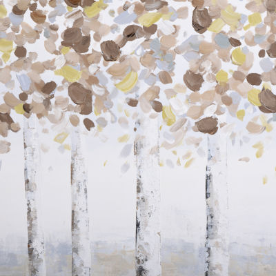 Stylecraft Textured Hand Painted Birch Tree Canvas Art
