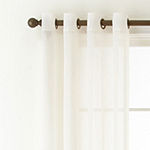 Home Expressions Crushed Voile Sheer Grommet Top Single Curtain Panel ...