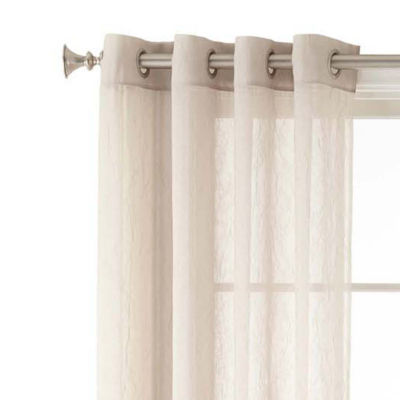 Home Expressions Crushed Voile Sheer Grommet Top Single Curtain Panel