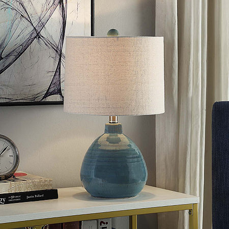 Stylecraft Turquoise Ceramic Table Lamp, One Size, Blue