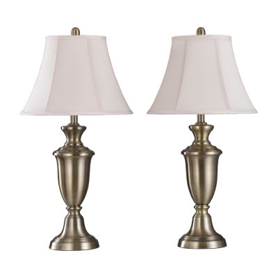 Stylecraft Antique Brass Finish 2-pc. Lamp Set