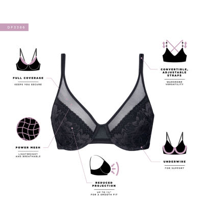 Bali Womens One Smooth U Underwire Bra, Smoothing & Jordan