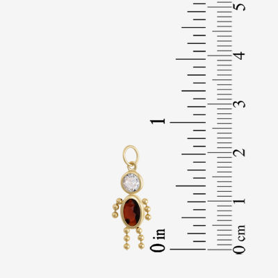 10K Gold January Birthstone Babies Boy Charm