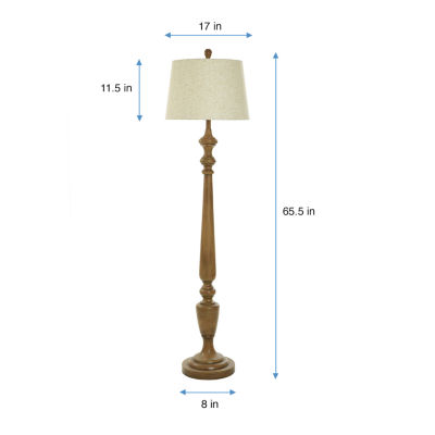 Collective Design By Stylecraft Classic Wood Tone Floor Lamp