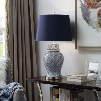 Stylecraft 17 W Blue Ivy Ceramic Table Lamp
