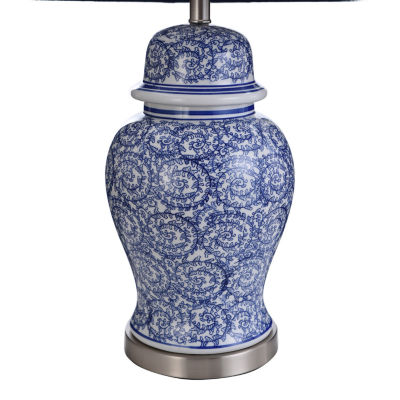 Stylecraft 17 W Blue Ivy Ceramic Table Lamp