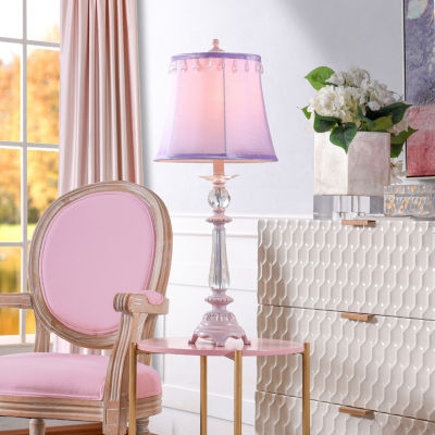 Stylecraft 11 W Crystal And Purple Table Lamp