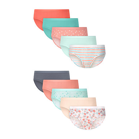 Hanes Big Kid Girls 10 Pack Hipster Panty Gucsh1 In Pink