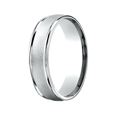 Mens 10K White Gold 6mm Band