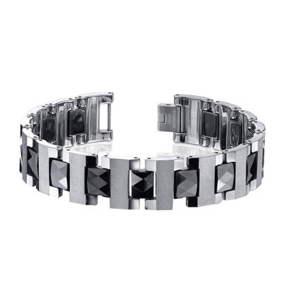 Mens Tungsten and Ceramic Bracelet