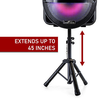 beFree Sound 12 Inch Woofer Portable Bluetooth Powered PA Tailgate