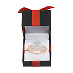Signature By Modern Bride Womens 1 CT. T.W. Genuine White Diamond 10K Rose Gold Pear Side Stone Halo Bridal Set