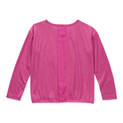 Xersion Little & Big Girls Round Neck Long Sleeve Graphic T-Shirt