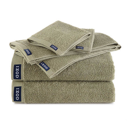 IZOD 6-PC Solid Olive Bath Towel Set, One Size , Green