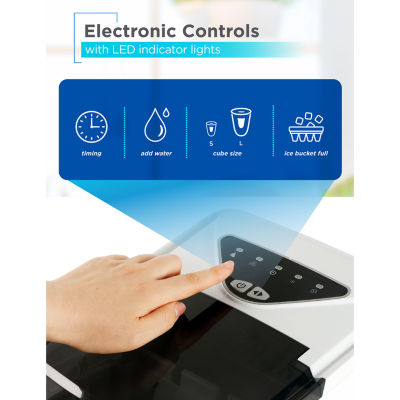 BLACK+DECKER Self-Cleaning Portable Ice Machine with 26-Lb. Capacity Every 24 Hours with Basket & Scoop