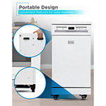 BLACK+DECKER Portable Dishwasher 18 inches Wide 8 Place Setting White