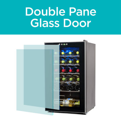 BLACK+DECKER Compressor Cooling 24 Bottle Wine Fridge with Blue Light & LED Display BD61526